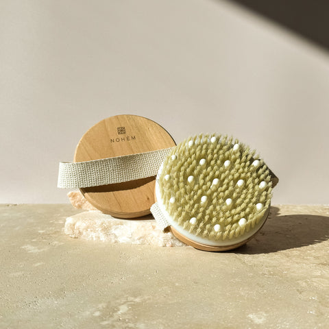 brosse massage a sec corps en bois