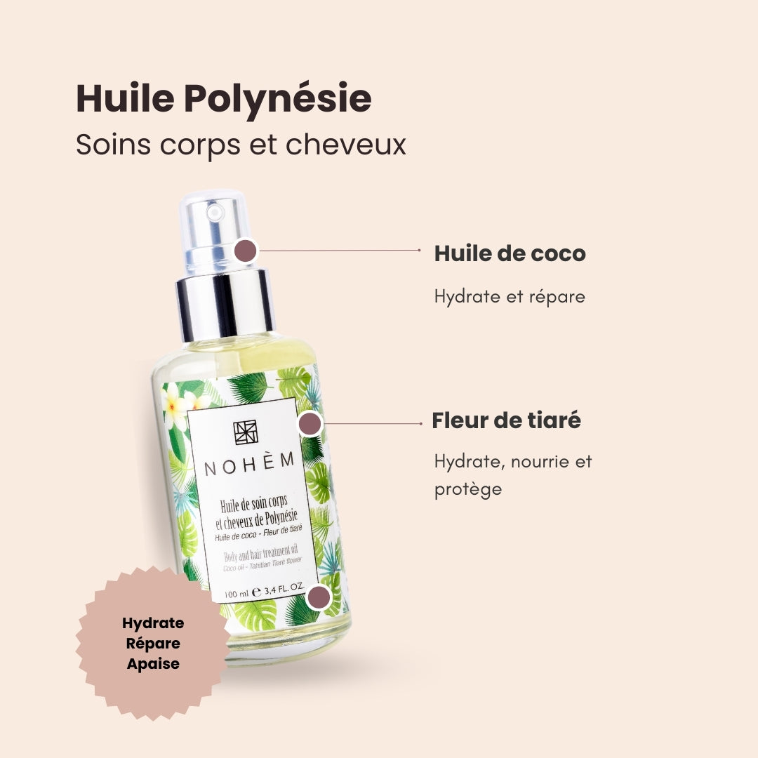 Huile de massage Polynésie à l'huile de Coco