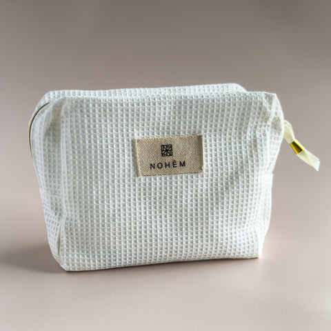 trousse de toilette blanche coton